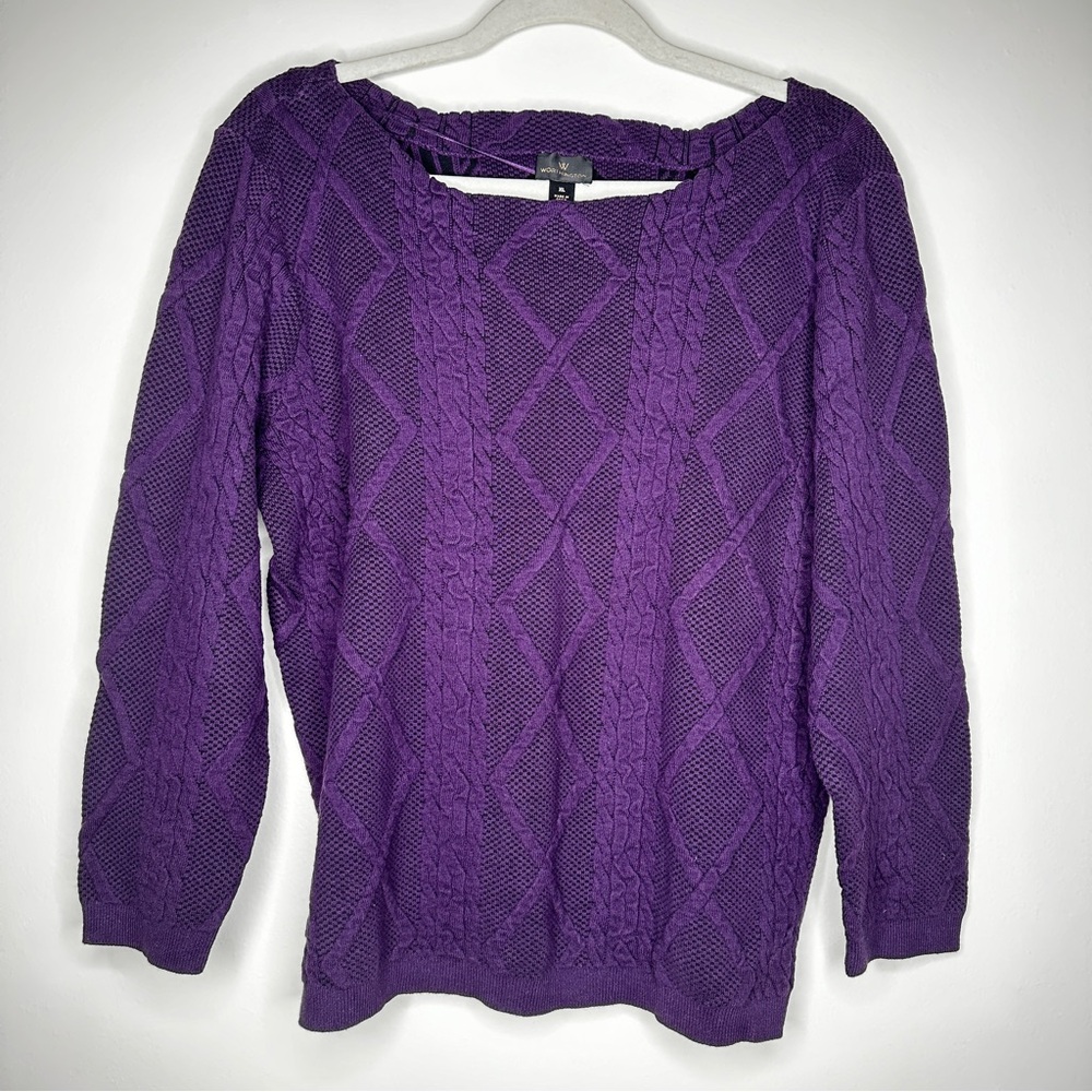 Worthington Purple Sweater Stretchy‎